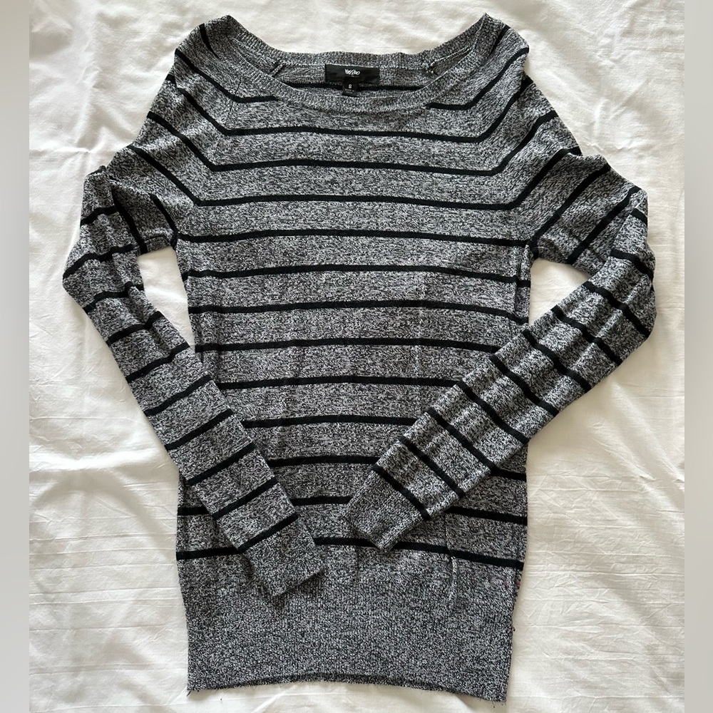 Gray and Black Striped Sweater